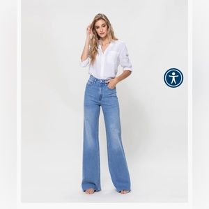Vervet Work Song Super High Rise Wide Leg Jeans, size 27